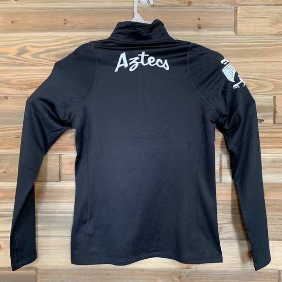 ASICS Aztecs Thermopolis Winter 1/2 Zip Performance Jacket Women's Sz M Black. - Picture 4 of 8